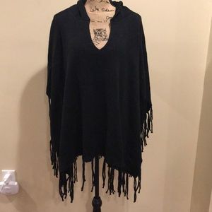 Women’s Black Poncho